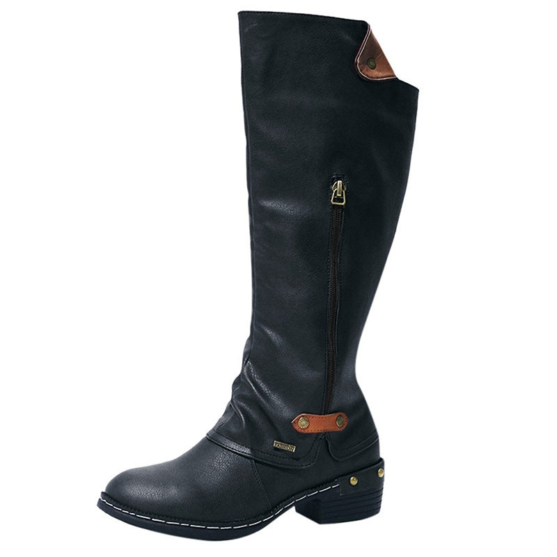 Bottes Hautes à Fermeture Éclair