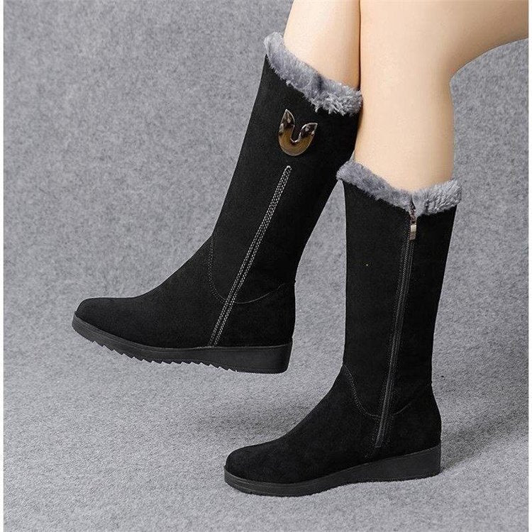 Bottes Martin Velours Mi-Tube