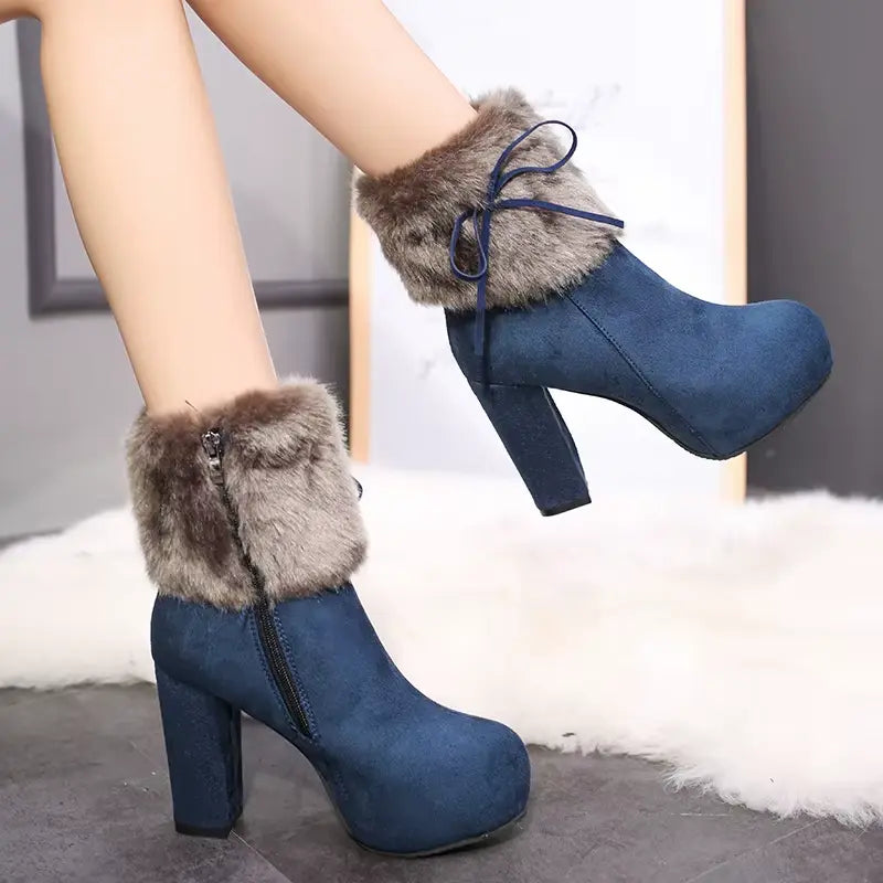 Bottes Martin coréennes pour femme avec doublure en cachemire et semelle épaisse