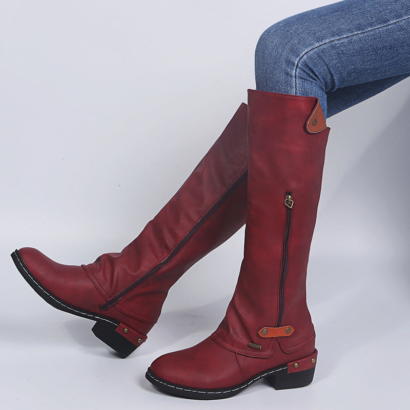 Bottes Hautes à Fermeture Éclair