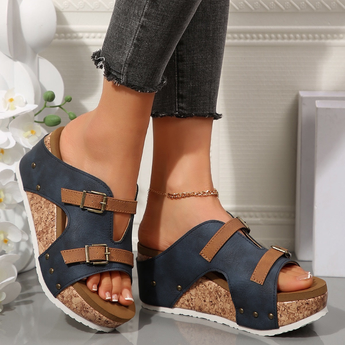 Sandales Compensées Grande Taille