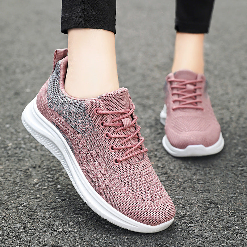 Sneakers décontractés pour femme en tissu gris avec laçage