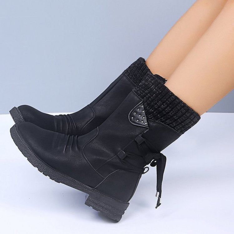 Bottes style cowgirl en suédine