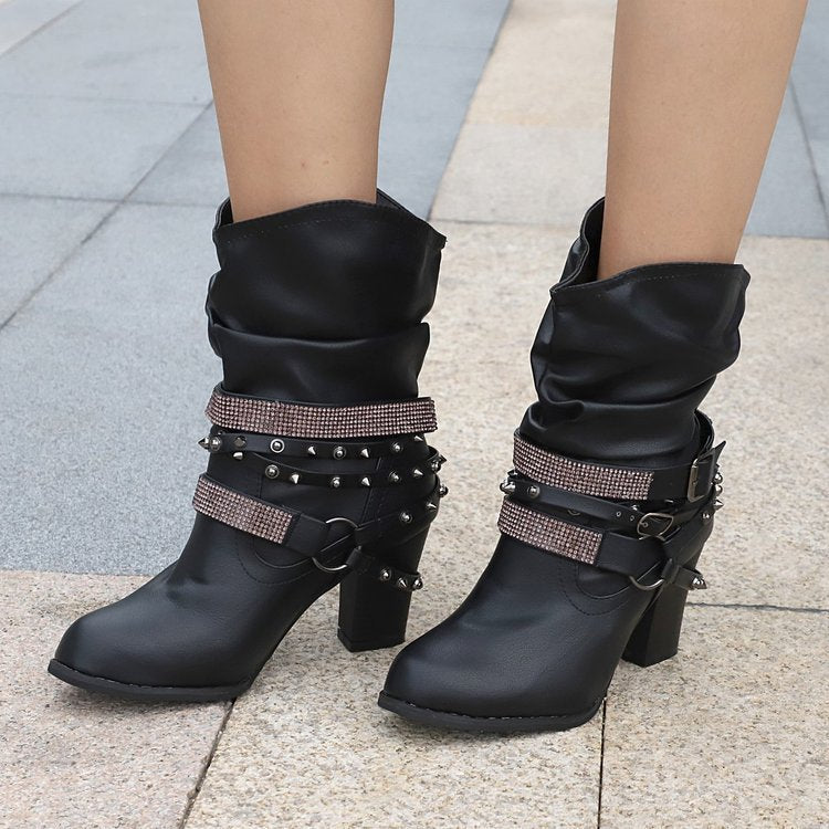 Bottes avec Strass et Boucle