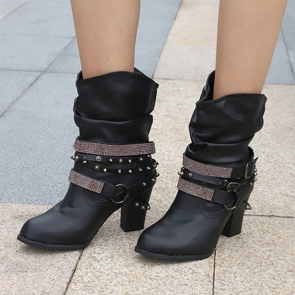 Bottes avec Strass et Boucle