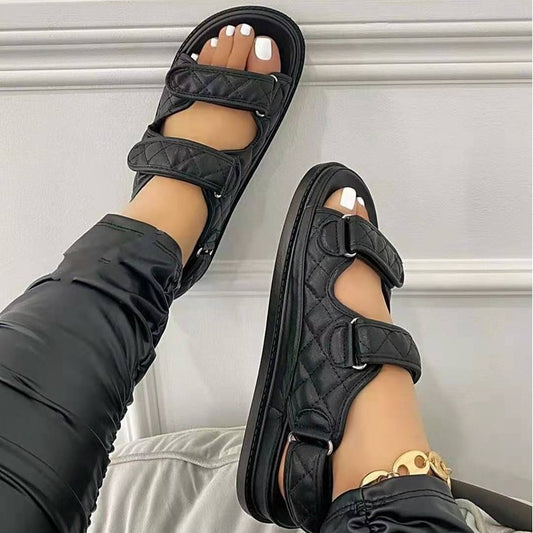 Chaussures ouvertes confortables pour femme couleur noire