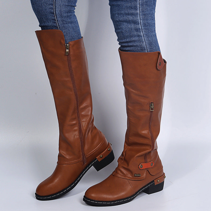 Bottes Hautes à Fermeture Éclair