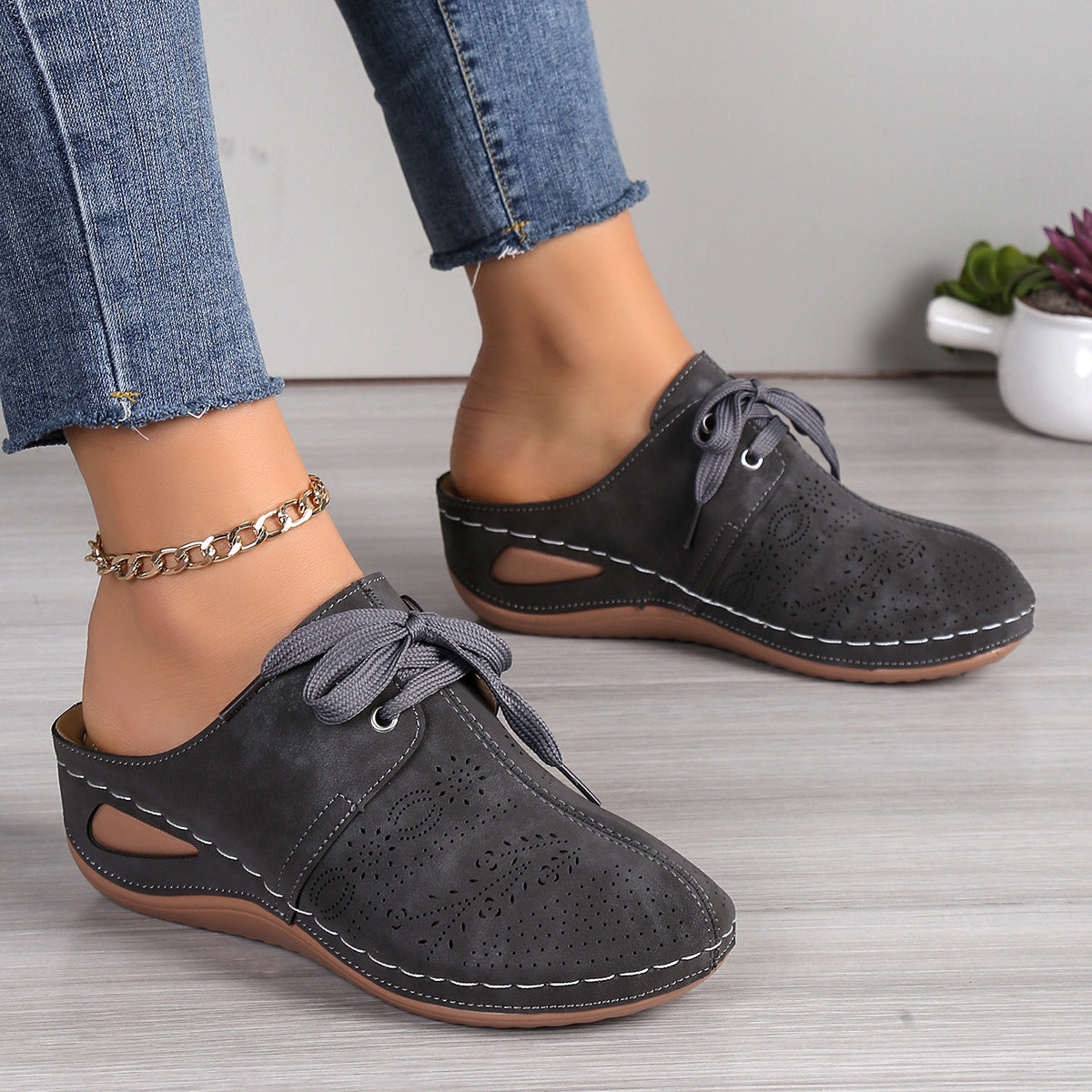 Mules Baskets à Lacets