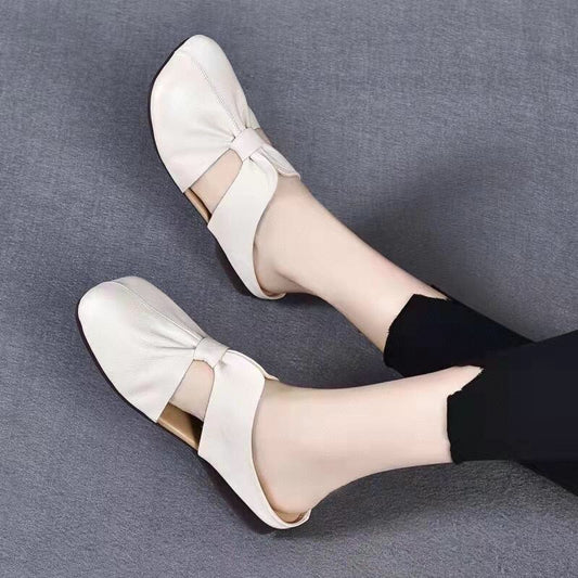 Sandales Rétro en Cuir Véritable