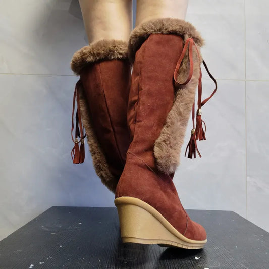 Bottes Longues Hivernales en Peluche