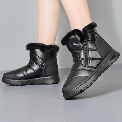bottes d’hiver femme, bottes hautes polaire noir