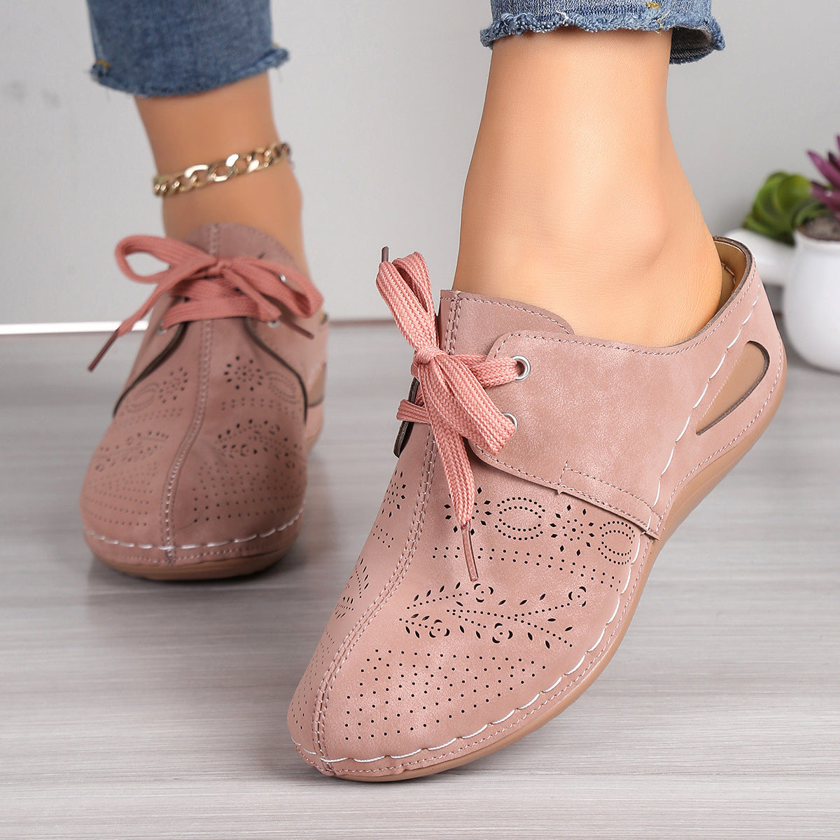 Mules Baskets à Lacets