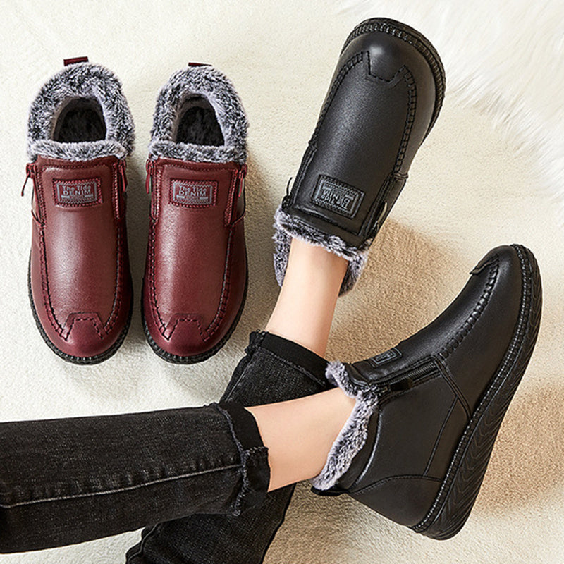 Bottes rétro mi-hautes avec bout rond pour femme